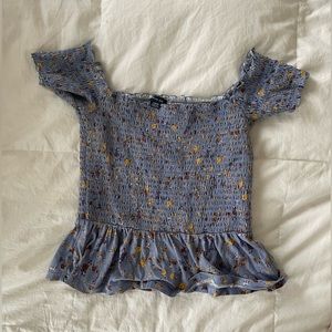 AMERICAN EAGLE Floral Smocked Flowy Top
